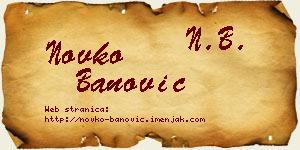 Novko Banović vizit kartica